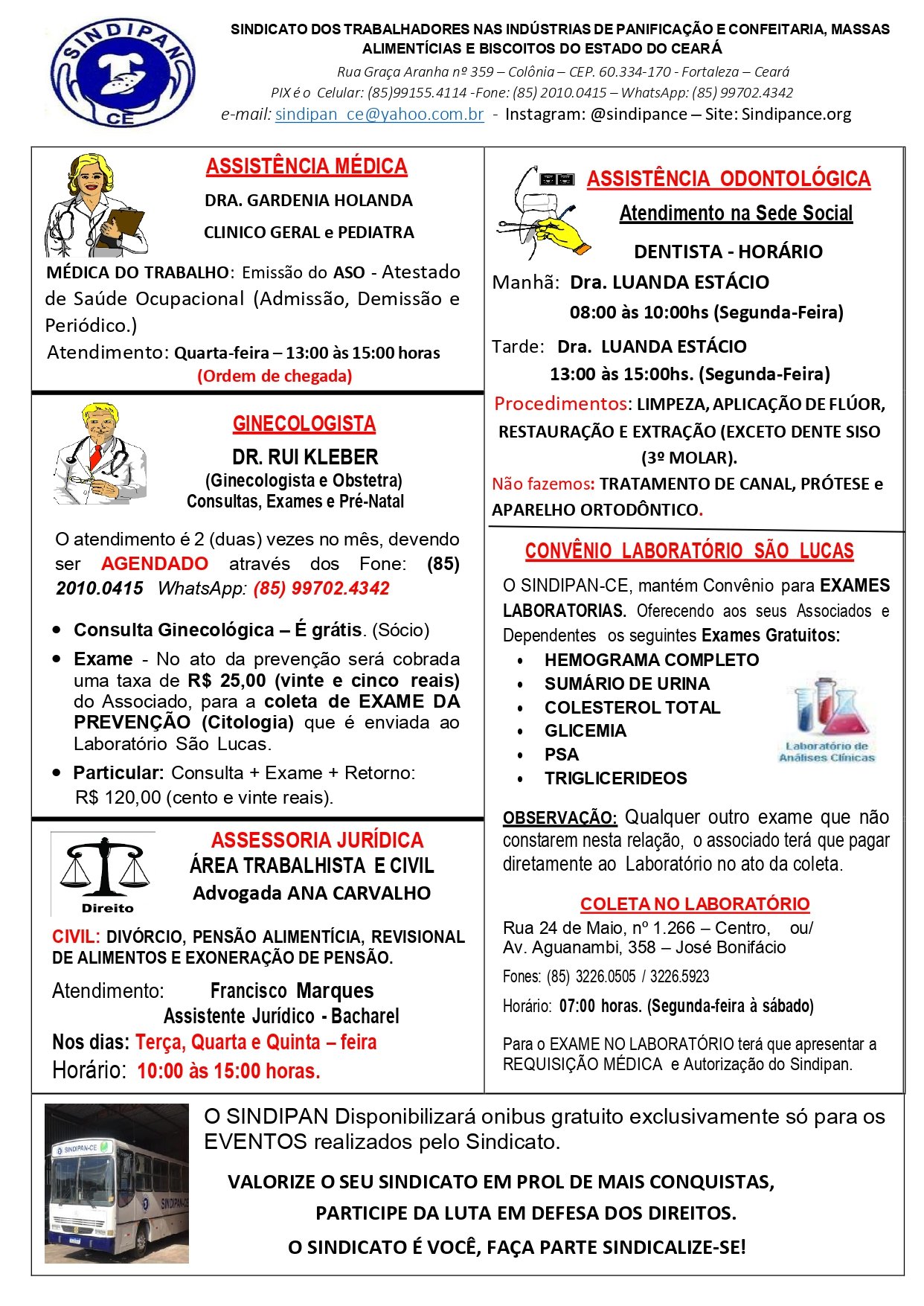 Informativos de Benefícios dos Sócios do Sindipance